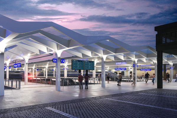 Vizualizace nástupišť Masarykova nádraží, zdroj Správa železnic