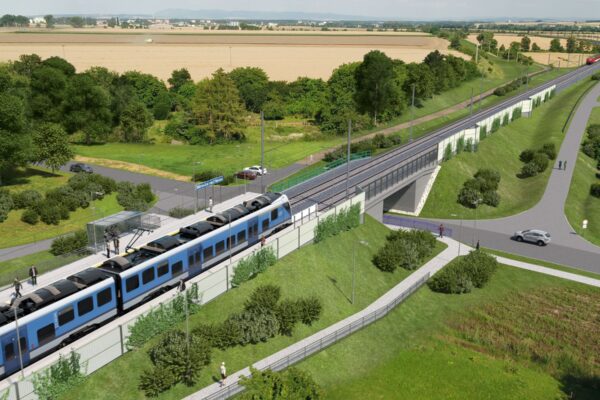 Začíná výstavba první české tratě pro rychlovlaky, vizualizace zdroj Správa železnic