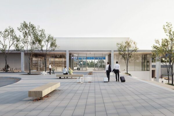 Nový dopravní terminál v Chomutově, autoři a vizualizace BYRÓ architekti, zdroj Správa železnic