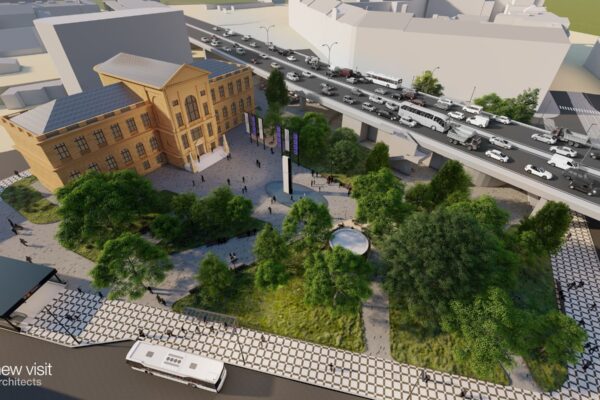 Revitalizace parku na Florenci, autoři a vizualizace New Visit, zdroj Muzeum Prahy