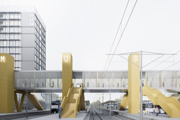 Rekonstrukce nádraží v Mostě, autoři a vizualizace BYRÓ architekti, zdroj Správa železnic