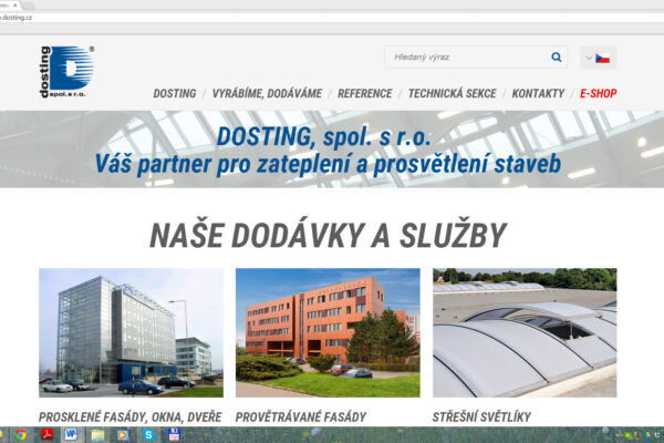 Společnost DOSTING spustila nové webové stránky a nový e-shop