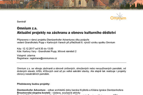 Omnium z.s. - aktuální projekty na záchranu a obnovu kulturního dědictví