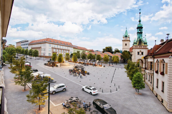 Revitalizace náměstí míru v Tišnově - soutěžní návrh