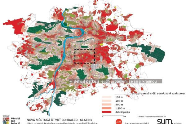 Urbanistická studie Bohdalec - Slatiny - brownfield Strašnice